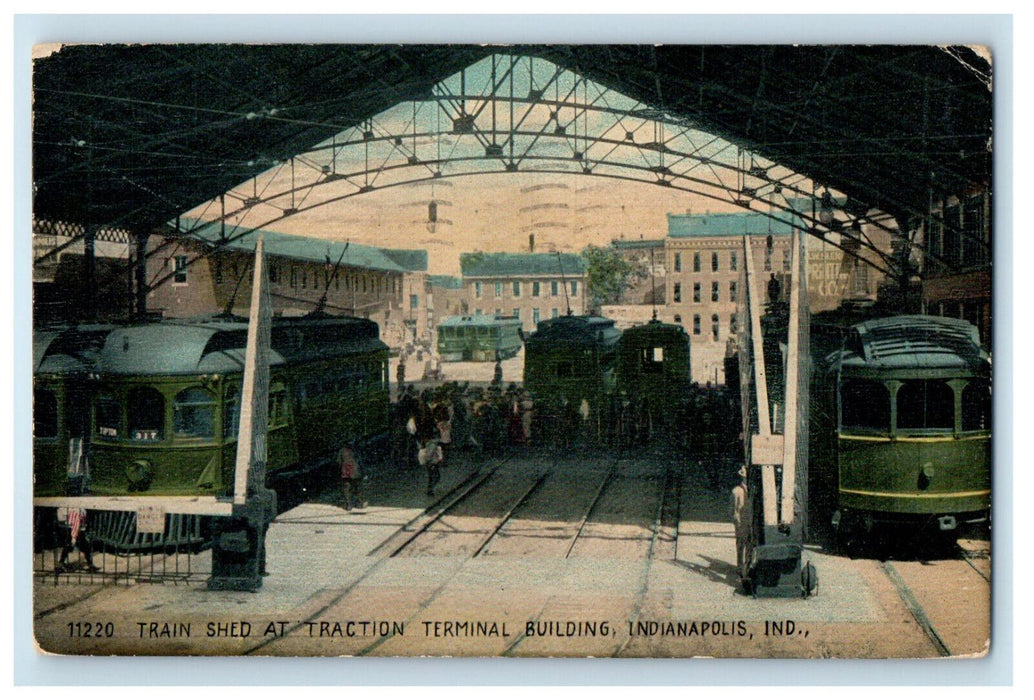 1911 Train Shed at Traction Terminal Building Indianapolis Indiana IN Postcard