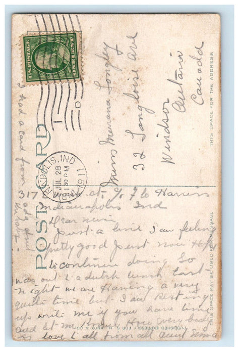 1911 Train Shed at Traction Terminal Building Indianapolis Indiana IN Postcard