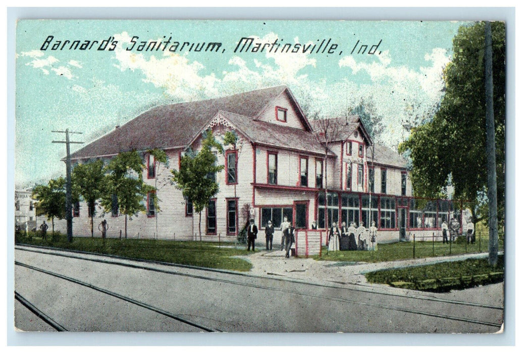 c1910 Barnard's Sanitarium, Martinsville Indiana IN Unposted Antique Postcard