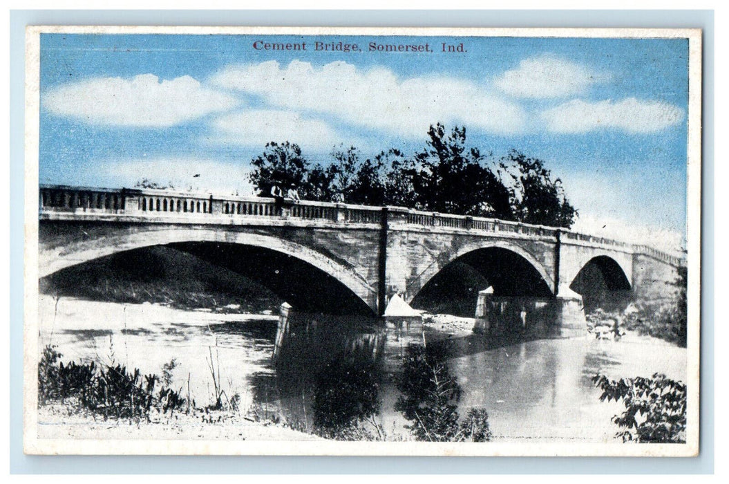 c1910 Water Scene, Cement Bridge Somerset Indiana IN Unposted Postcard