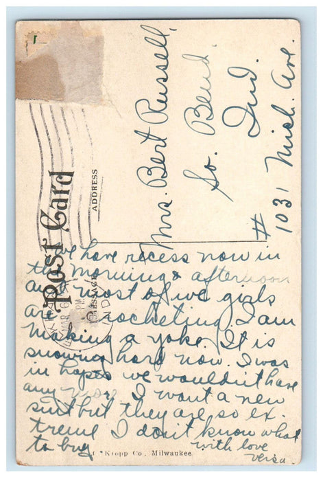 1914 Factory Smoke, L.S. & M.S. Shops Elkhart Indiana IN Posted Postcard