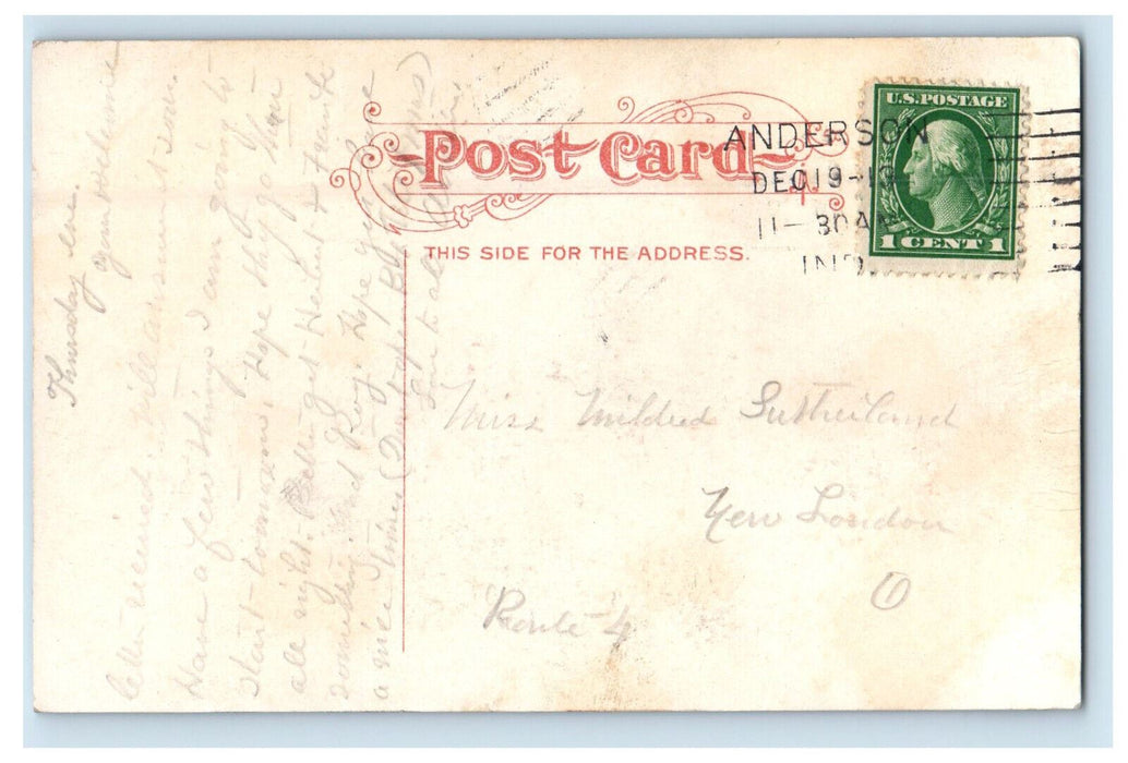 1913 St. John's Hospital Anderson Indiana IN Posted Antique Postcard