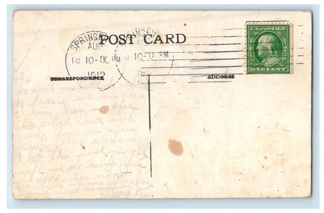 1912 Transfer House, Looking North, Decatur Illinois IL Posted Postcard