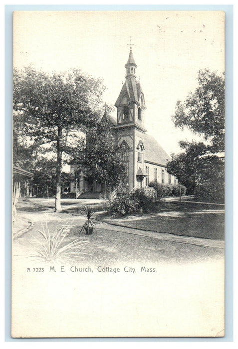 1918 ME Church Cottage City Massachusetts MA Posted Antique Postcard