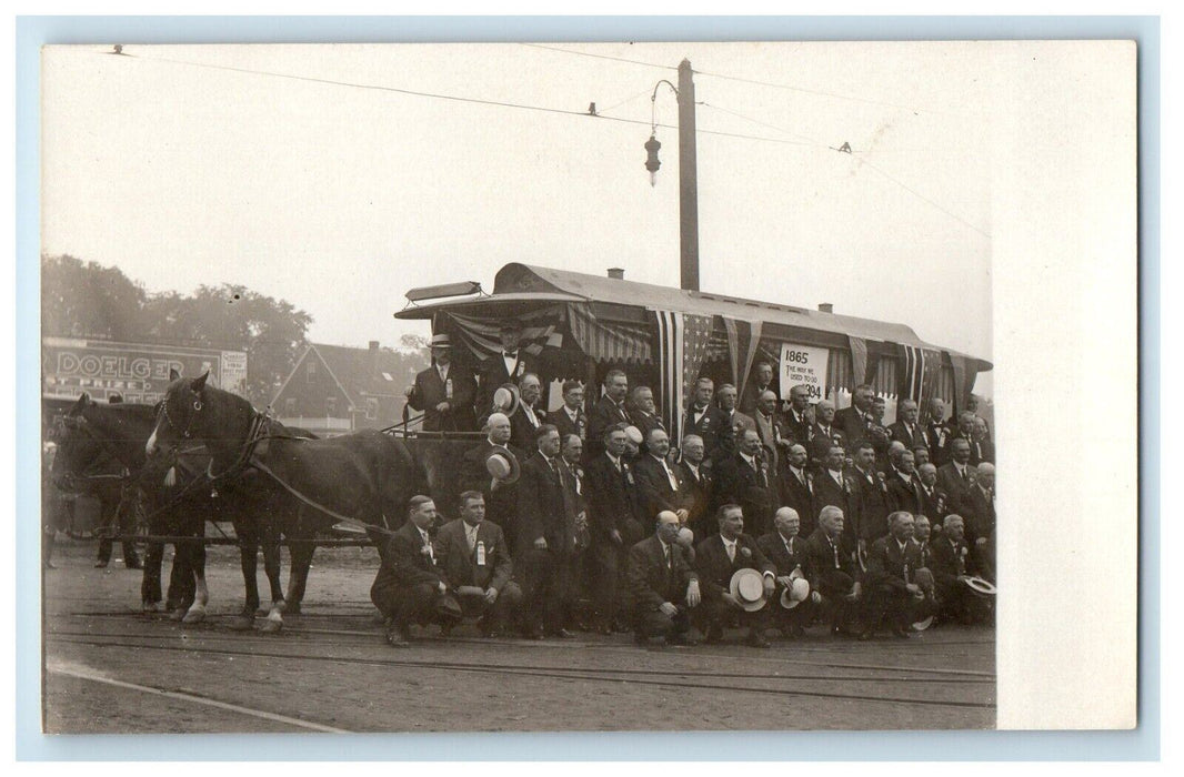 Interurban Commemoration Union Railroad Providence RI RPPC Photo Postcard