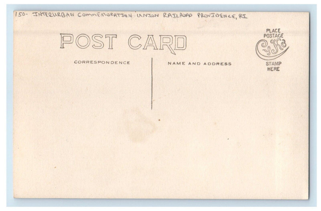 Interurban Commemoration Union Railroad Providence RI RPPC Photo Postcard