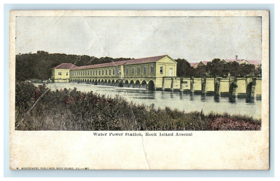 c1905 Water Power Station Rock Island Arsenal Illinois IL Antique Postcard