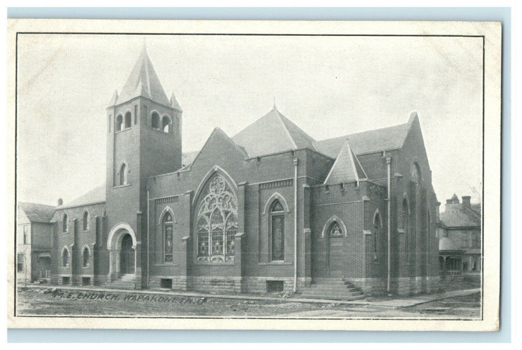 c1905 Methodist Church Wapakoneta Ohio OH Unposted Antique Postcard