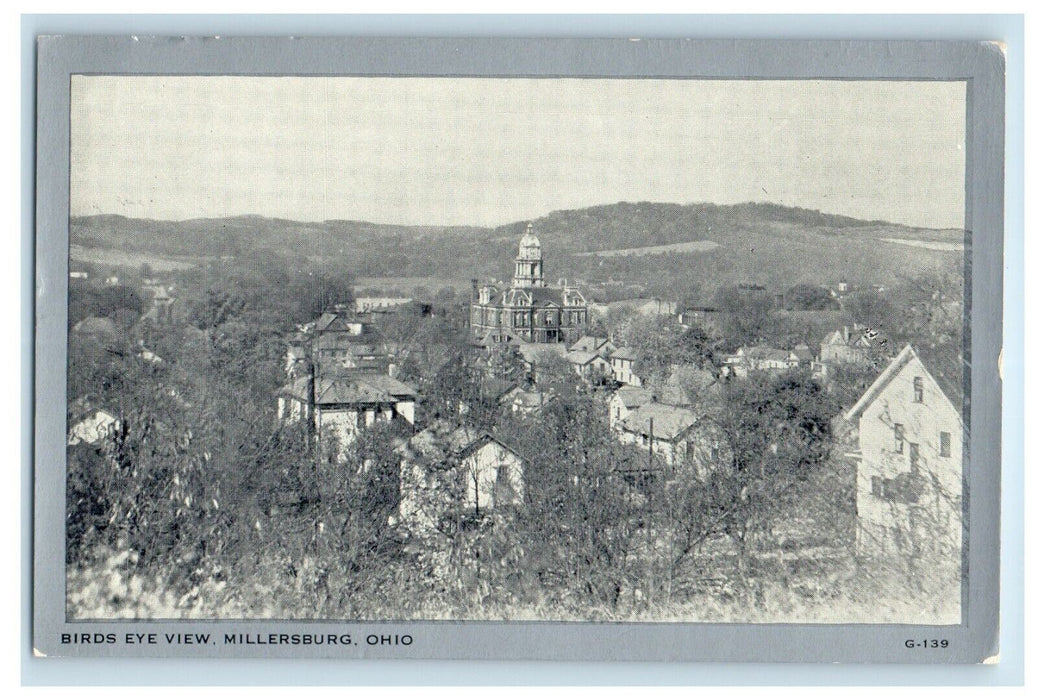 c1930's Bird's Eye View Of Millersburg Ohio OH Unposted Vintage Postcard