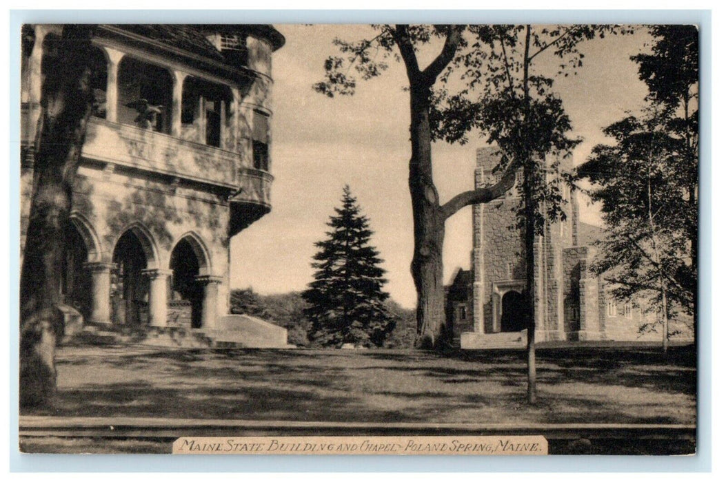 1910 Maine State Building and Chapel, Poland Spring, Maine ME Postcard