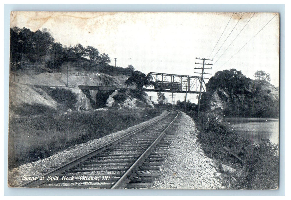 c1940s Scene at Split Rock Ottawa Illinois IL Unposted Vintage Postcard