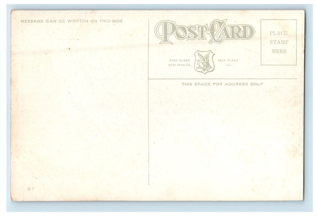 c1910 CB & Q Station Rock Island Illinois IL Unposted Antique Postcard