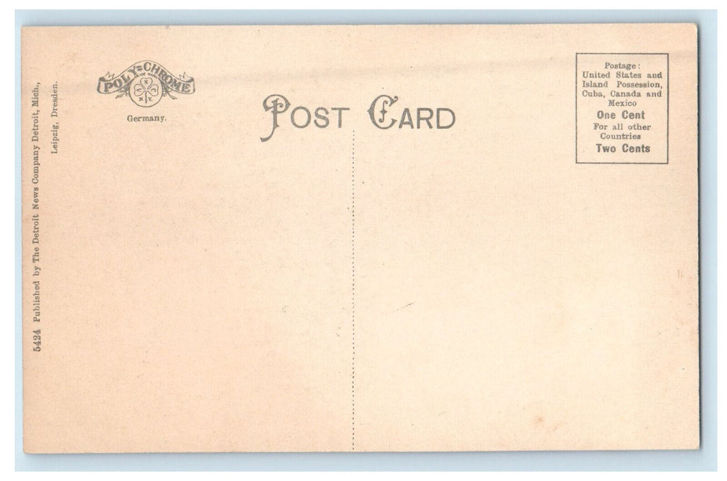 c1910 Michigan Railroad Depot Detroit Michigan MI Unposted Postcard