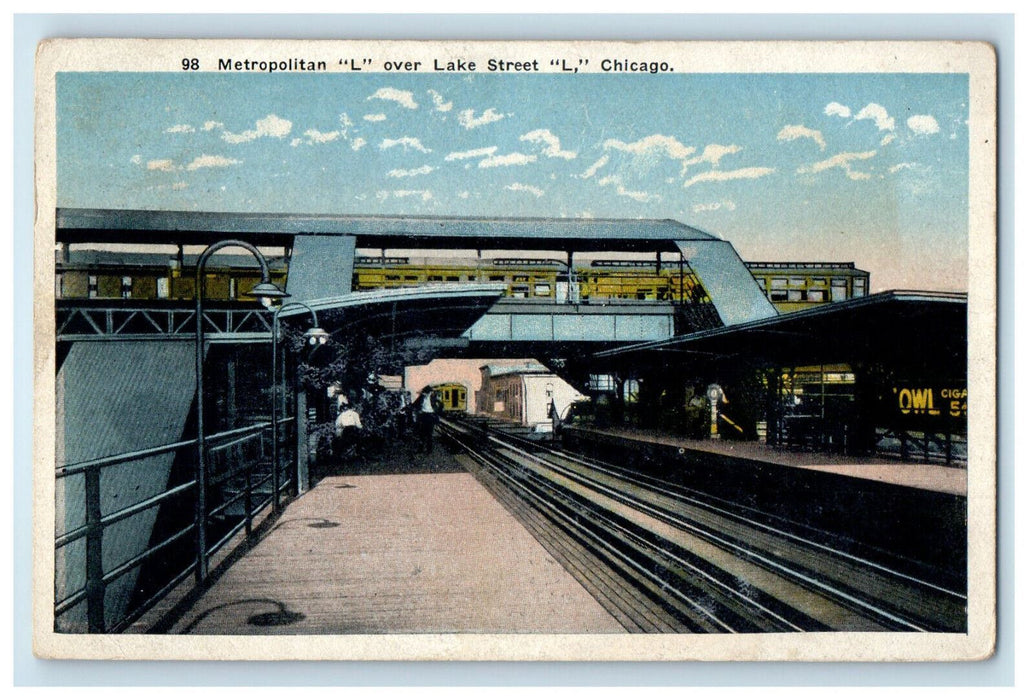 1917 Metropolitan "L" Over Lake Street "L" Chicago Illinois IL Posted Postcard