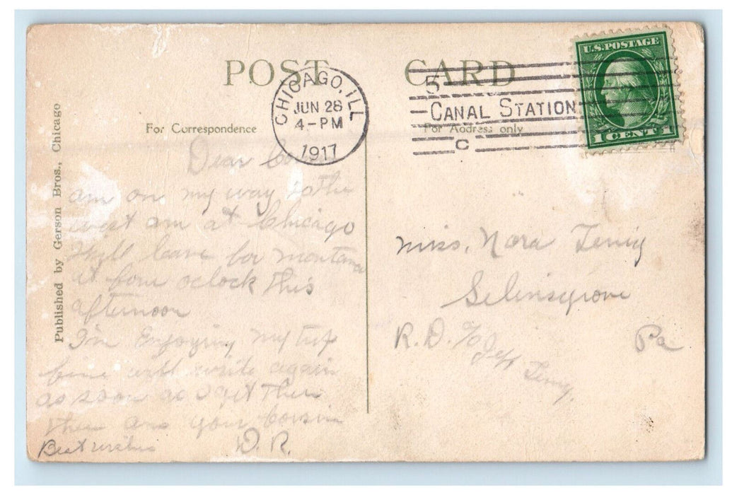 1917 Metropolitan "L" Over Lake Street "L" Chicago Illinois IL Posted Postcard