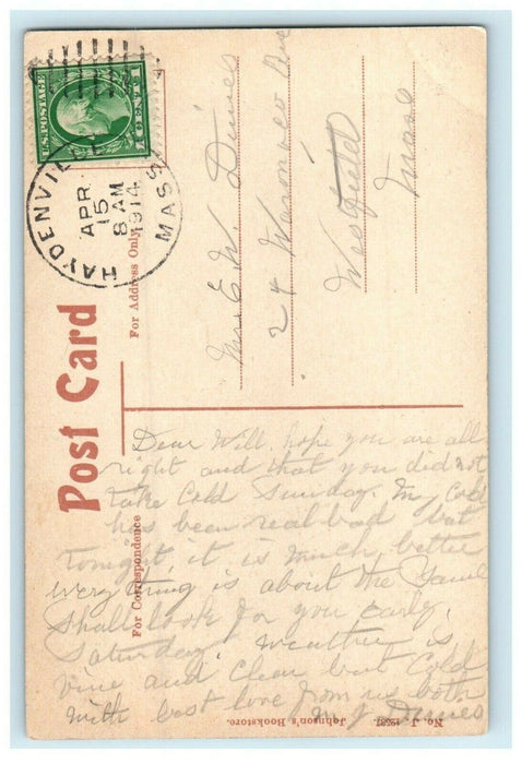 1914 Historic Stone on State St. Springfield Massachusetts MA Posted Postcard