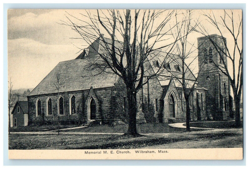 c1910 Memorial M.E Church Wilbraham Massachusetts MA Antique Postcard