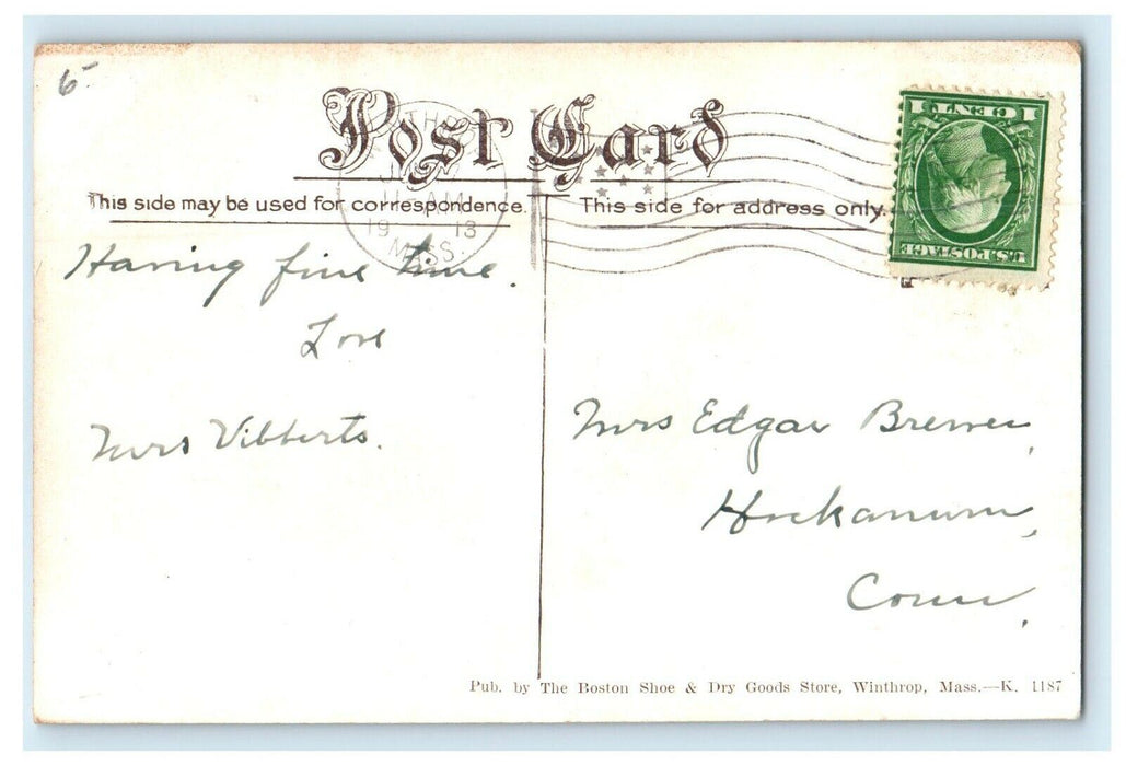 1913 Boulevard And Beach View Winthrop Massachusetts MA Antique Postcard