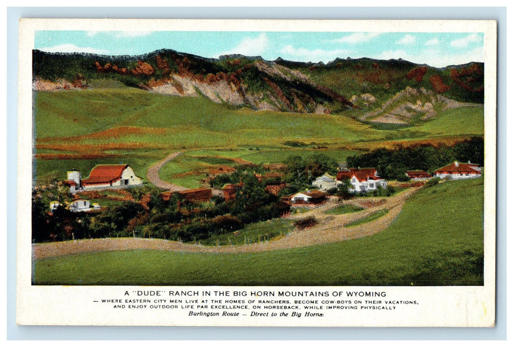 c1930s A "Dude" Ranch In The Big Horn Mountains of Wyoming WY Unposted Postcard