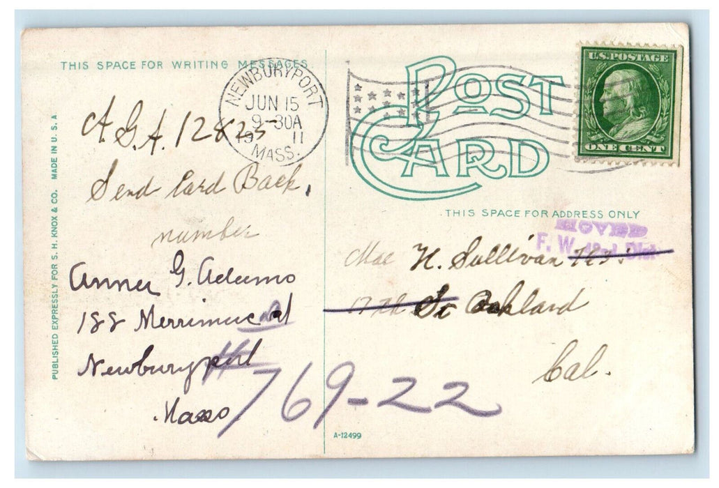 1911 Dodge Bros. Shoe Factory, Newburyport Massachusetts MA Antique Postcard
