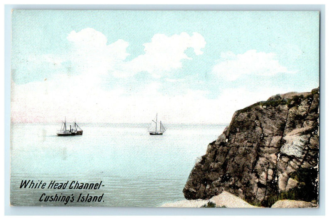 1905 White Head Channel. Cushing's Island Portland Harbor, Maine ME Postcard