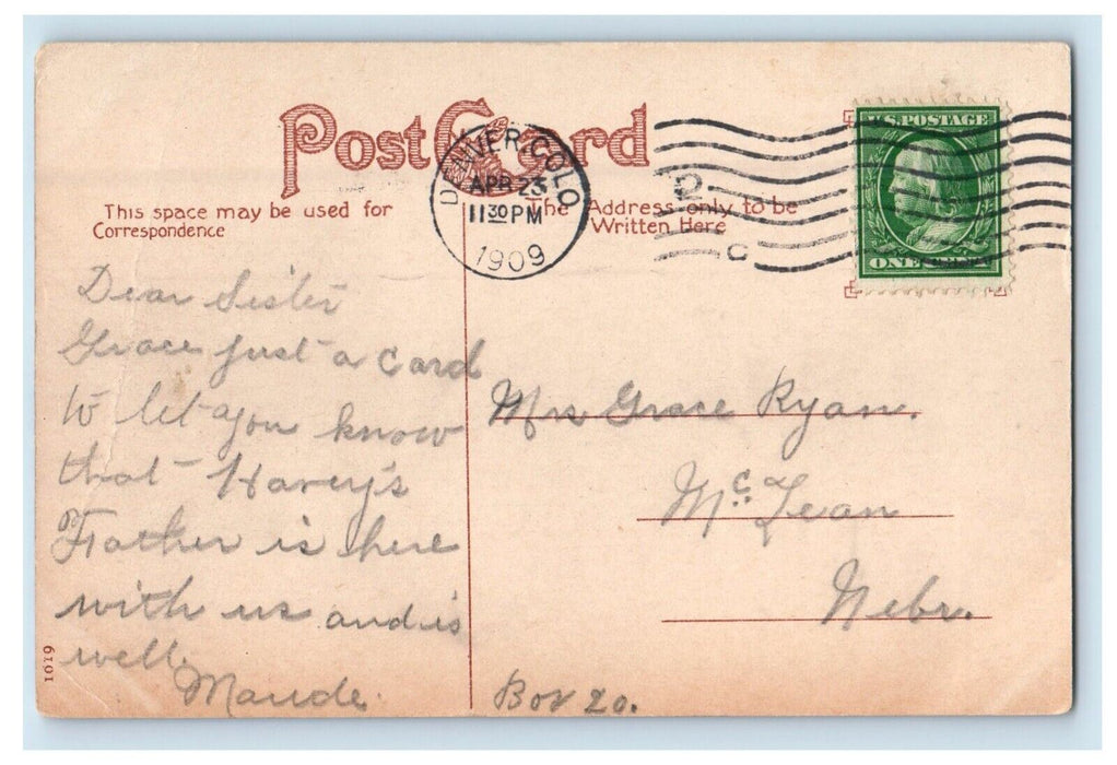 1909 Bird's Eye View Of Union Depot Denver Colorado CO Posted Antique Postcard