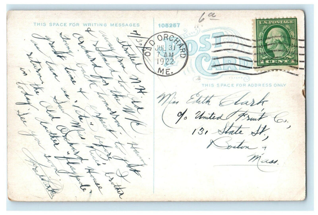 1922 Railroad Station and Houses, Old Orchard Maine Antique Posted Postcard