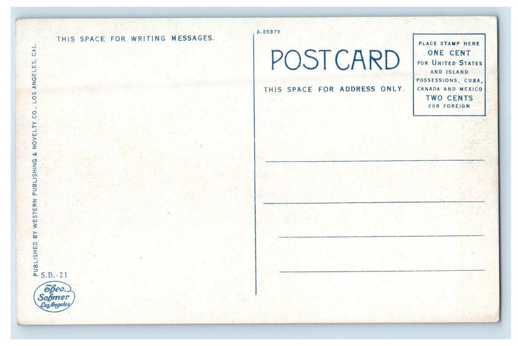 c1910's Union Station Depot Railroad Train San Bernardino California CA Postcard