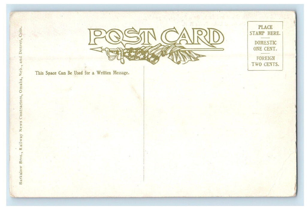 c1910's Union Pacific Depot And Park Rock Springs Wyoming WY Antique Postcard