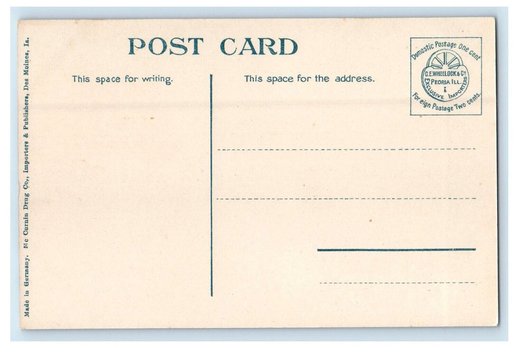 c1910's Highland Park College Trolley Train Des Moines Iowa IA Antique Postcard