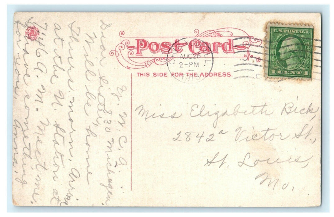 1913 Grant Monument Lincoln Park Chicago Illinois IL Posted Antique Postcard