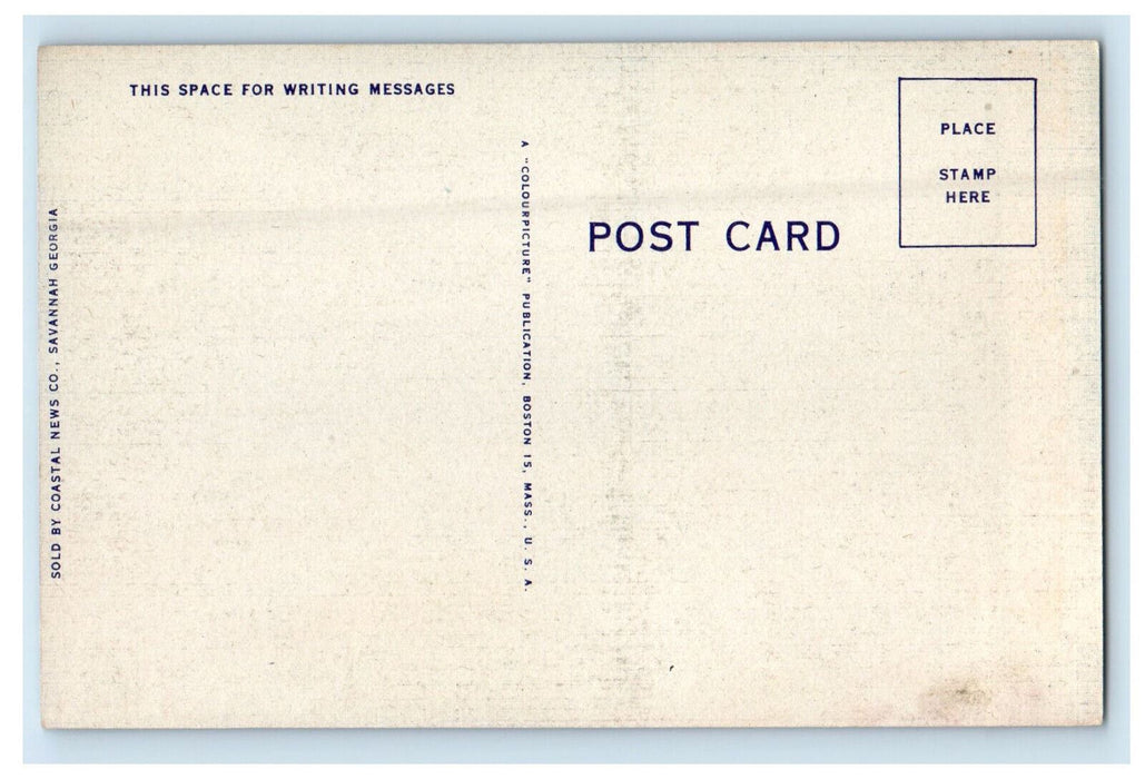 c1940s Viaduct Approaching from the North at Night, Savannah Georgia GA Postcard