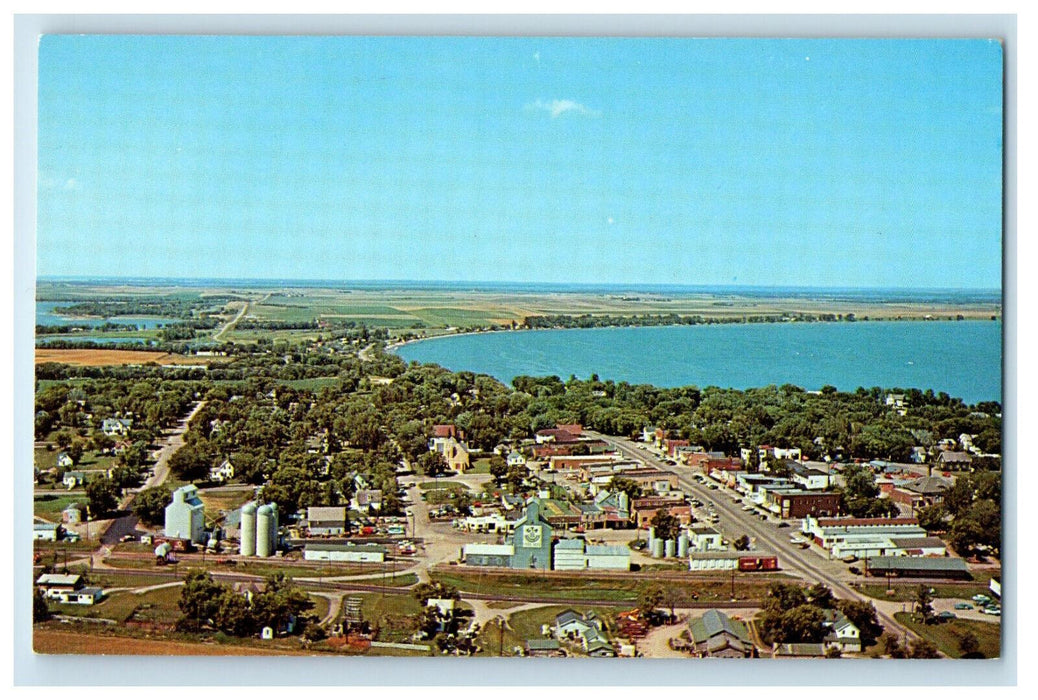 c1950s Aerial View of Battle Lake Minnesota MN Unposted Vintage Postcard