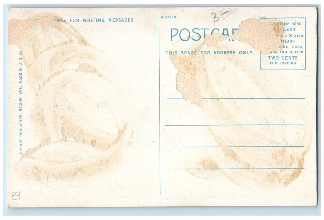 c1910's S.S. Ship Christopher Columbus In Winter Quarters Manitowac WI Postcard