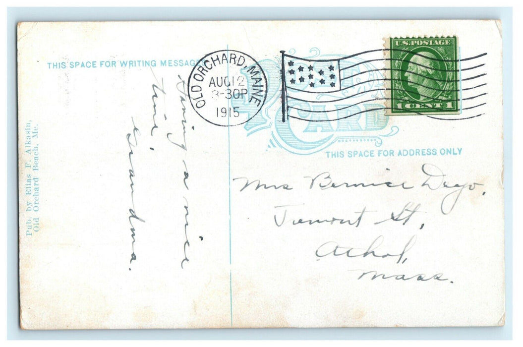 1915 Southern Sweep from Pier Old Orchard Beach Maine ME Postcard