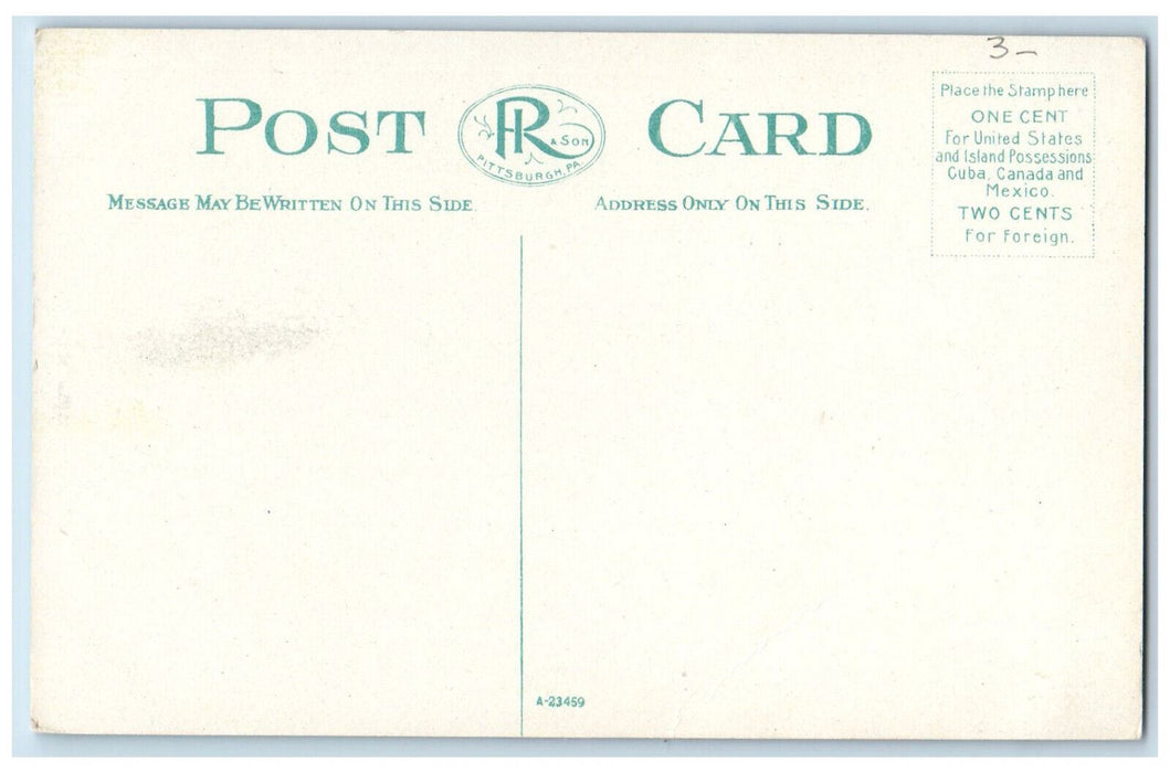 c1910 Trolley Car, Horse Carriage, Frick Building Pittsburgh PA Postcard