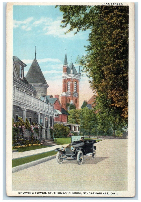 c1910's Showing Tower St. Thomas Church St. Catherines Ontario Canada Postcard