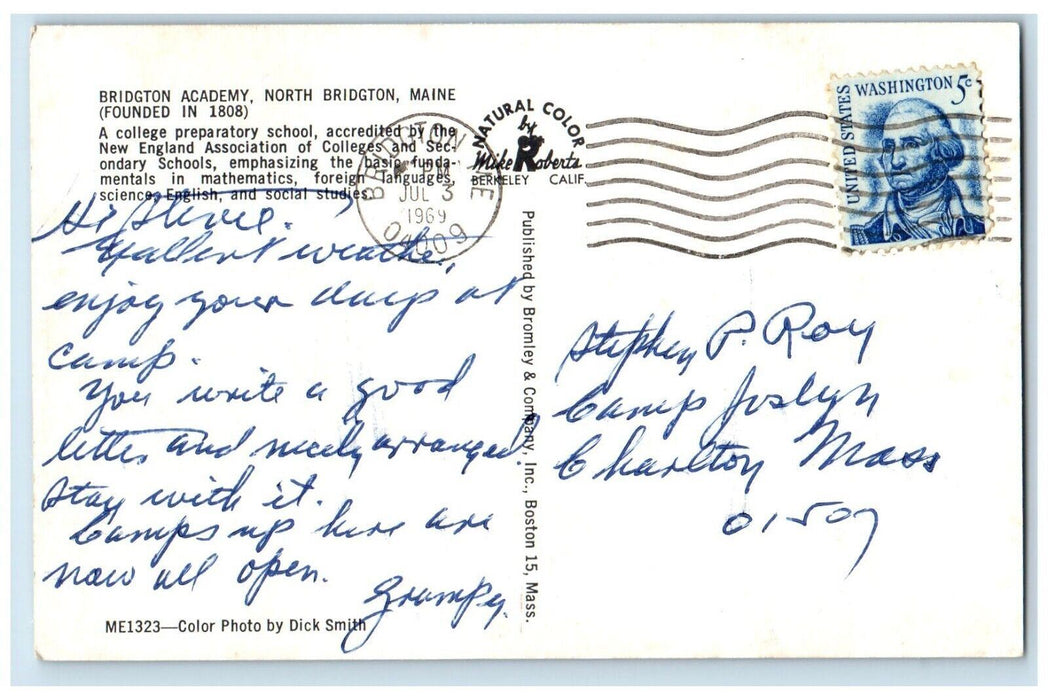 1969 Bridgton Academy College Preparatory School North Bridgton ME Postcard