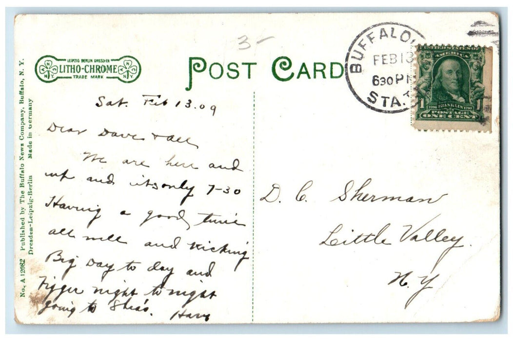 1909 The Buffalo Canoe Club Pier Point Abino Sailboat New York NY Postcard
