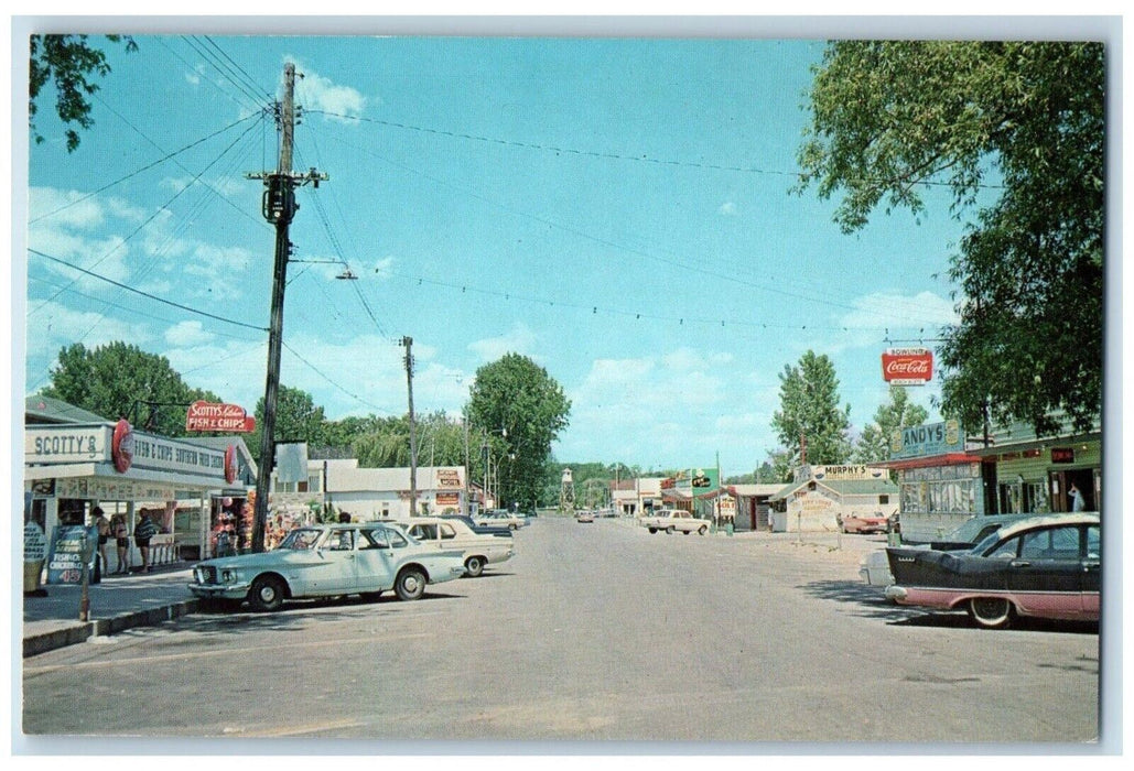 c1950's Concession Area Coca Cola Stores Cars Port Dover Ontario Canada Postcard