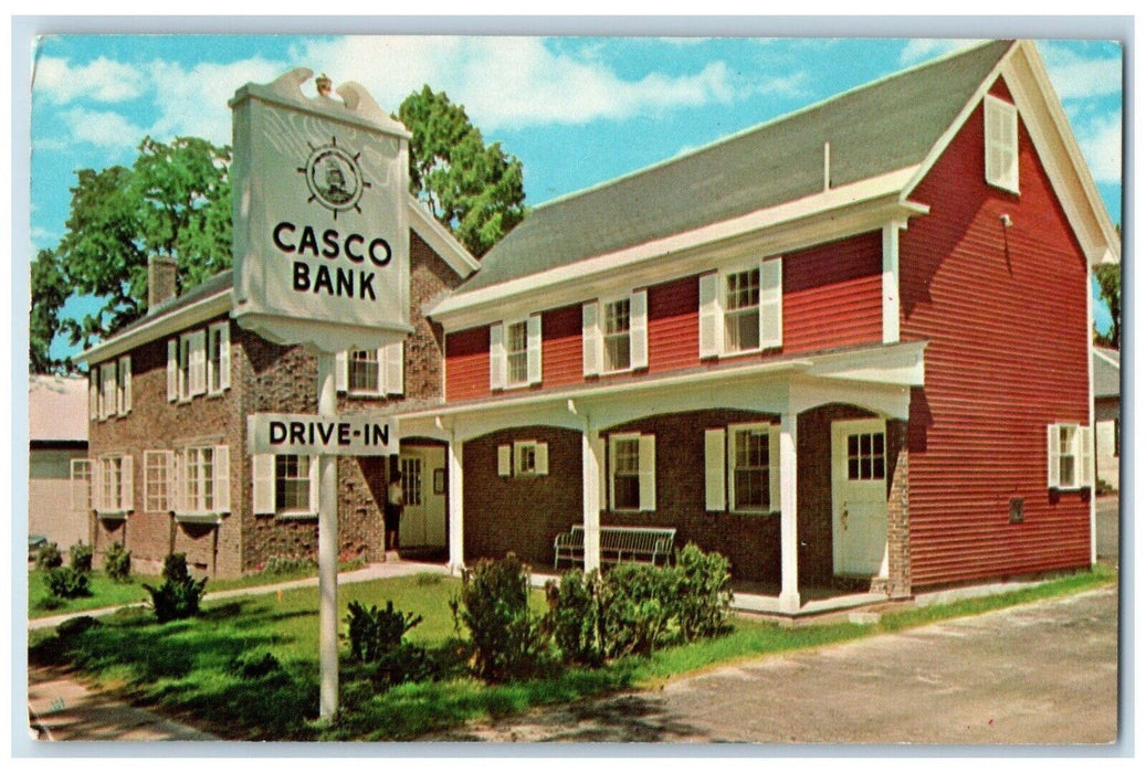 1966 Casco Bank & Trust Company Drive In Bridgton Maine ME Vintage Postcard