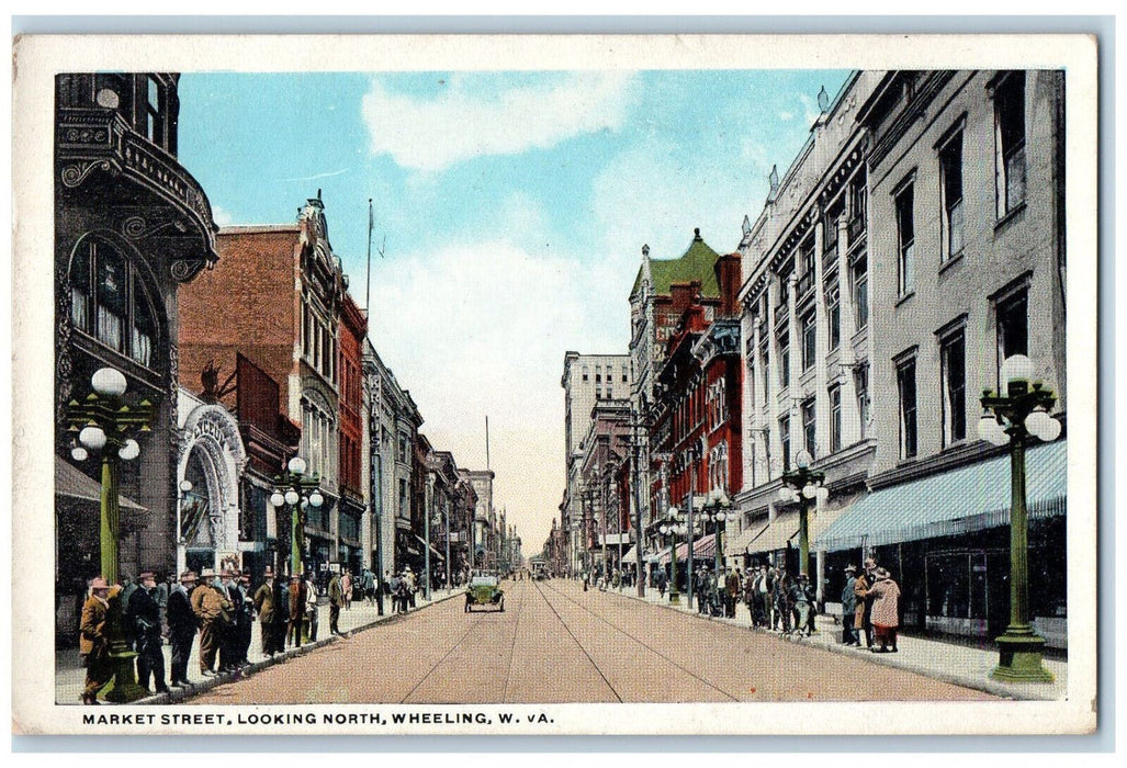 1920 Market Street, Looking North Wheeling West Virginia WV Posted Postcard