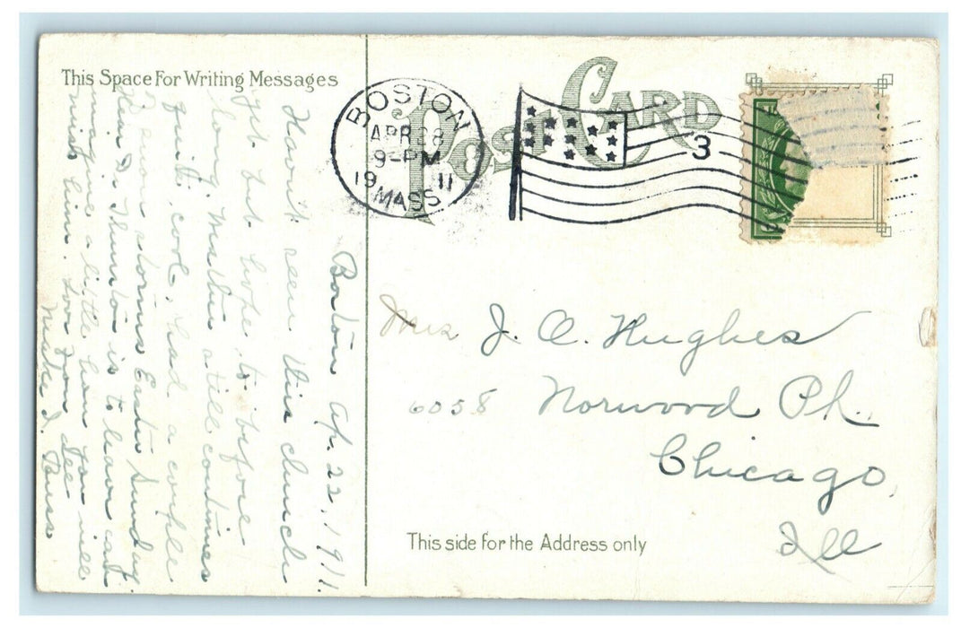 New Old South Church Boston Massachusetts 1911 Antique Vintage Postcard