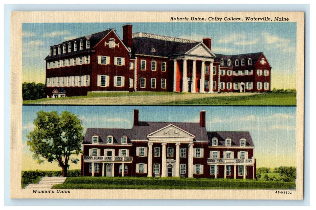 1934 Colby College, Mayflower Hill Drive, Waterville, Maine ME Vintage Postcard