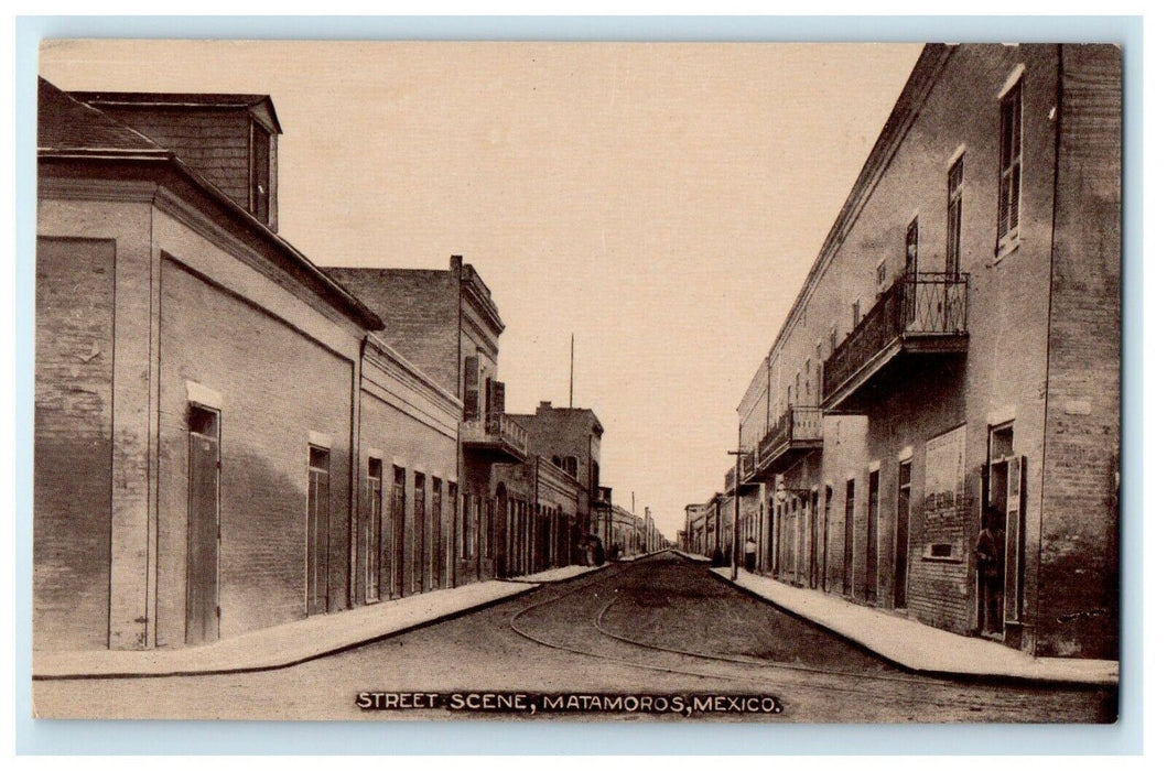 c1910 View Of Street Scene Matamoros Mexico MX Unposted Antique Postcard