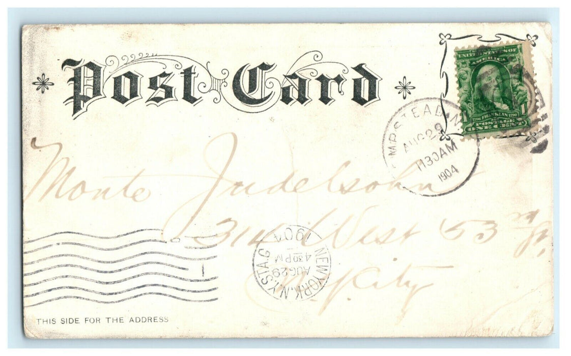 1904 Freeport Club House New York NY Posted Antique Postcard