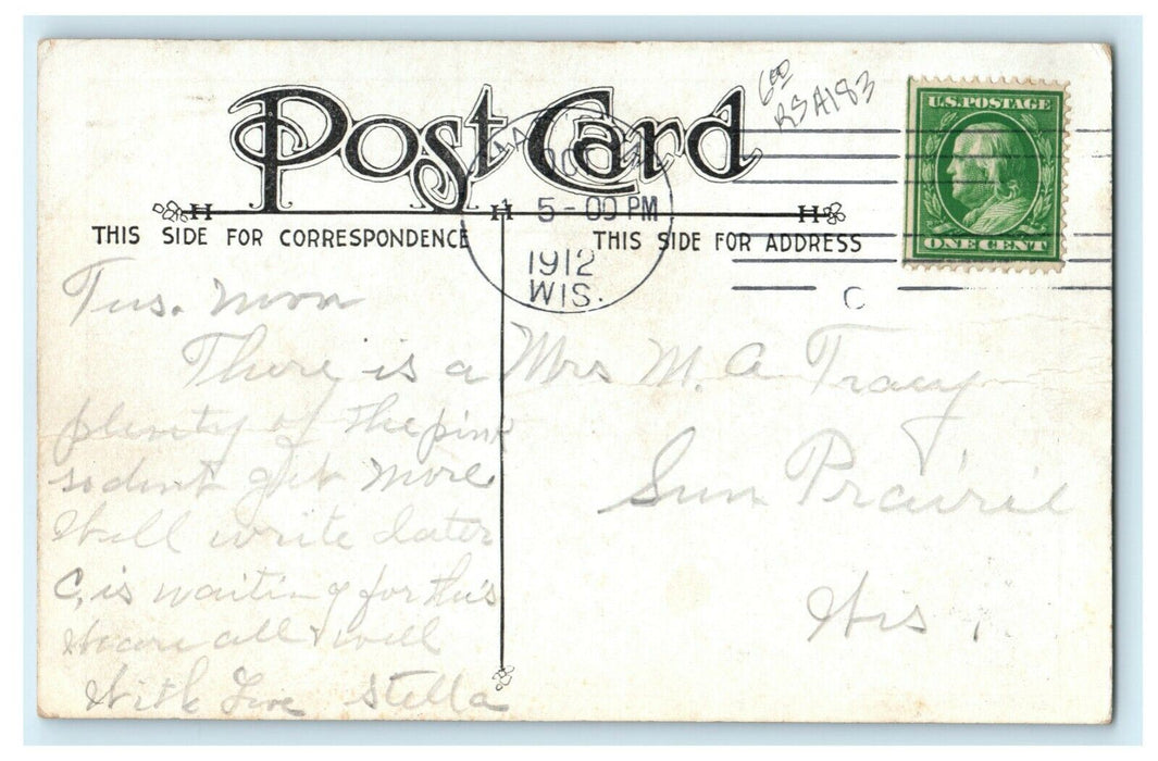 1912 Muzzled Bull Dog Ripped Doll Comic Funny Kiedaisch Madison WI Postcard