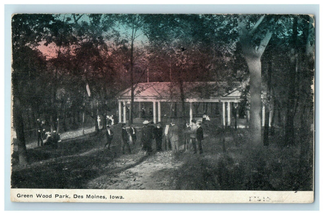 1910 Green Wood Park Des Moines Iowa IA Valley Junction Postcard