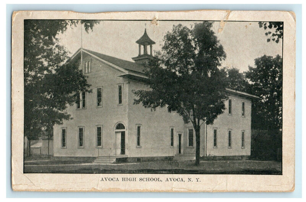 Rare 1907 Avoca High School New York NY Elmira Bradford Pennsylvania Postcard