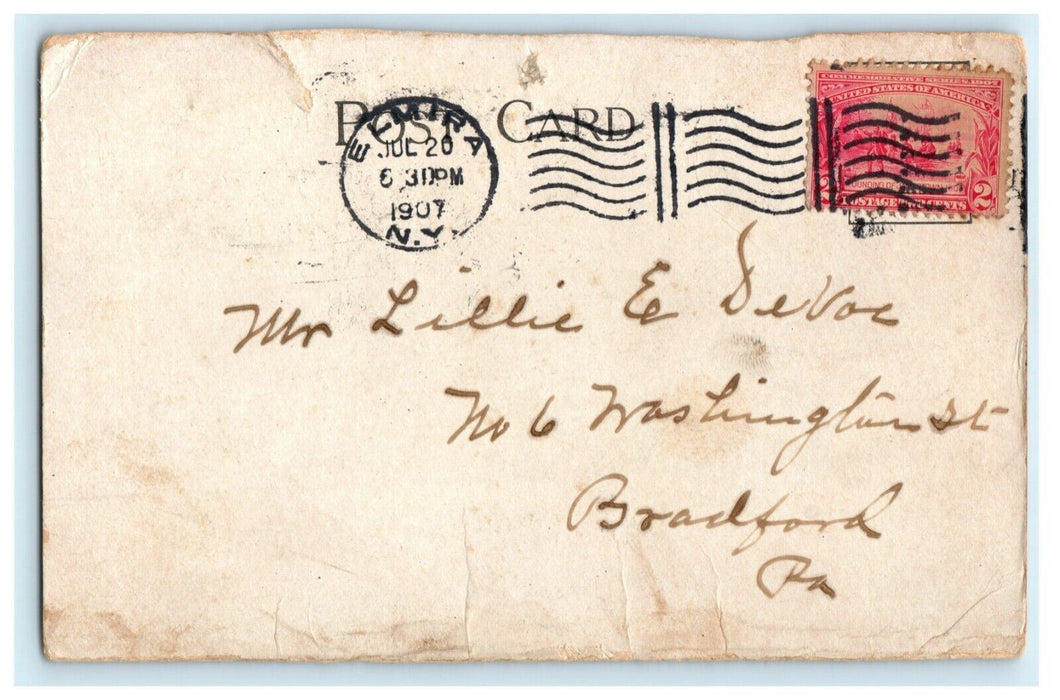Rare 1907 Avoca High School New York NY Elmira Bradford Pennsylvania Postcard